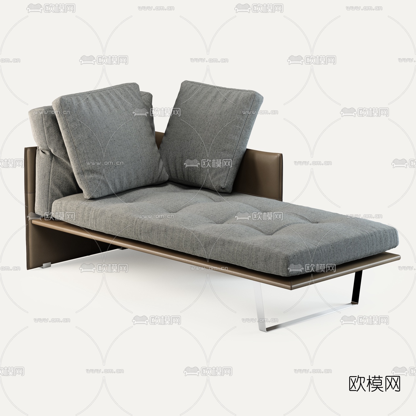 Minotti 现代贵妃椅3d模型下载（渲染图1）