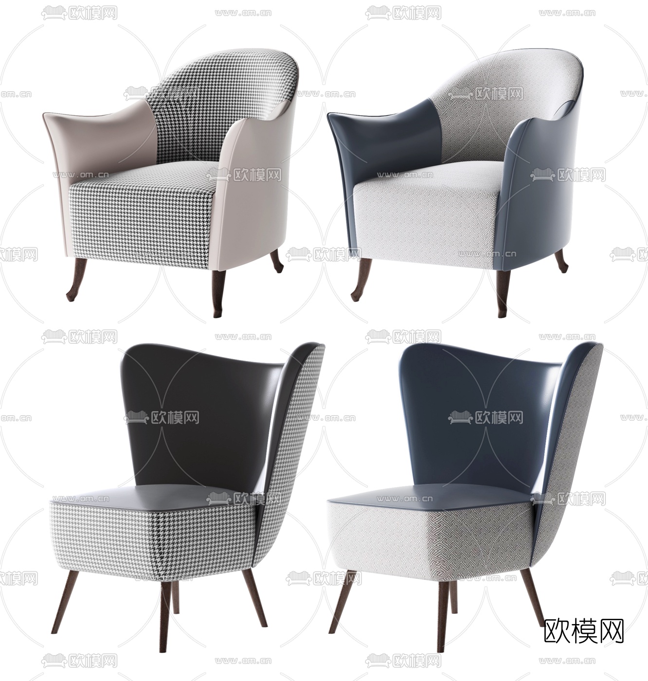 现代休闲沙发椅3d模型-免费3dmax模型库-欧模网