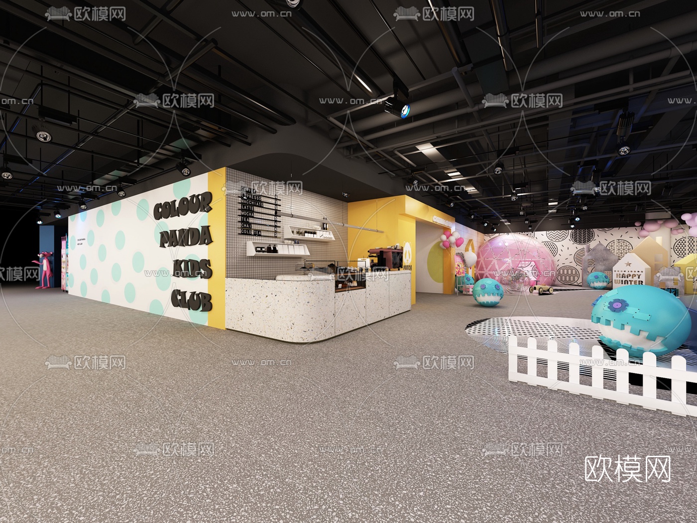 北欧儿童游戏活动区3d模型下载（渲染图1）