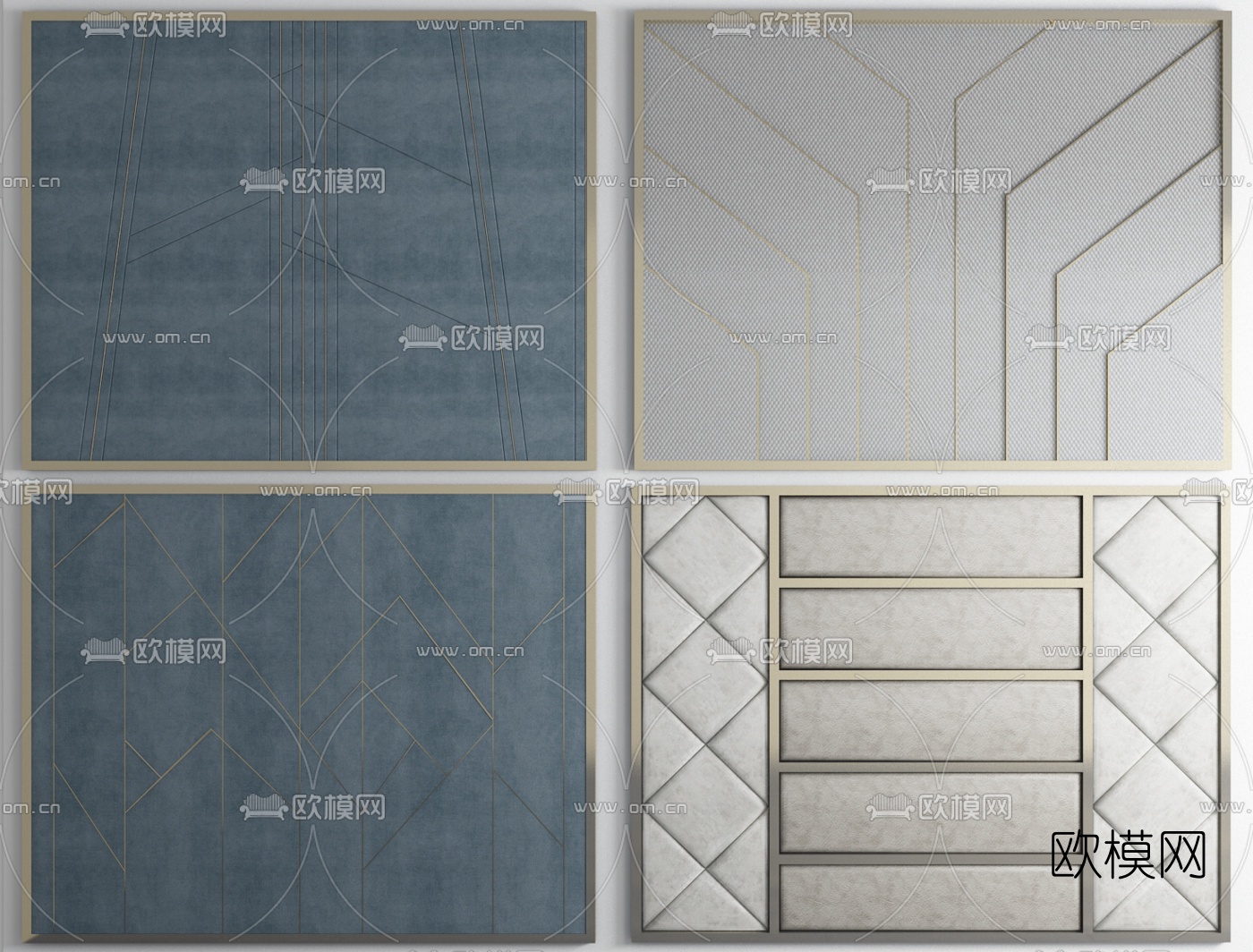 现代硬包软包组合3d模型下载