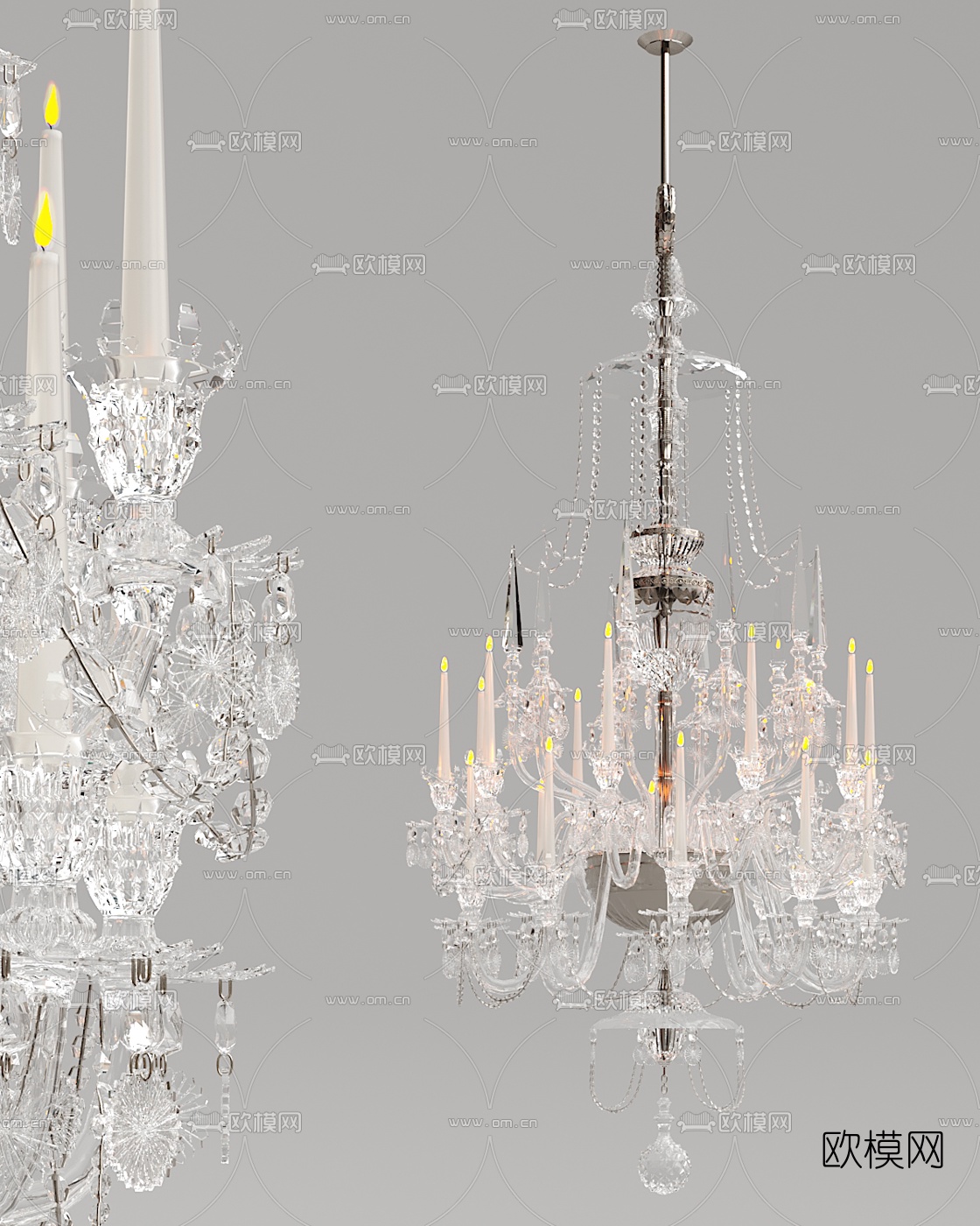 欧式水晶吊灯3d模型下载