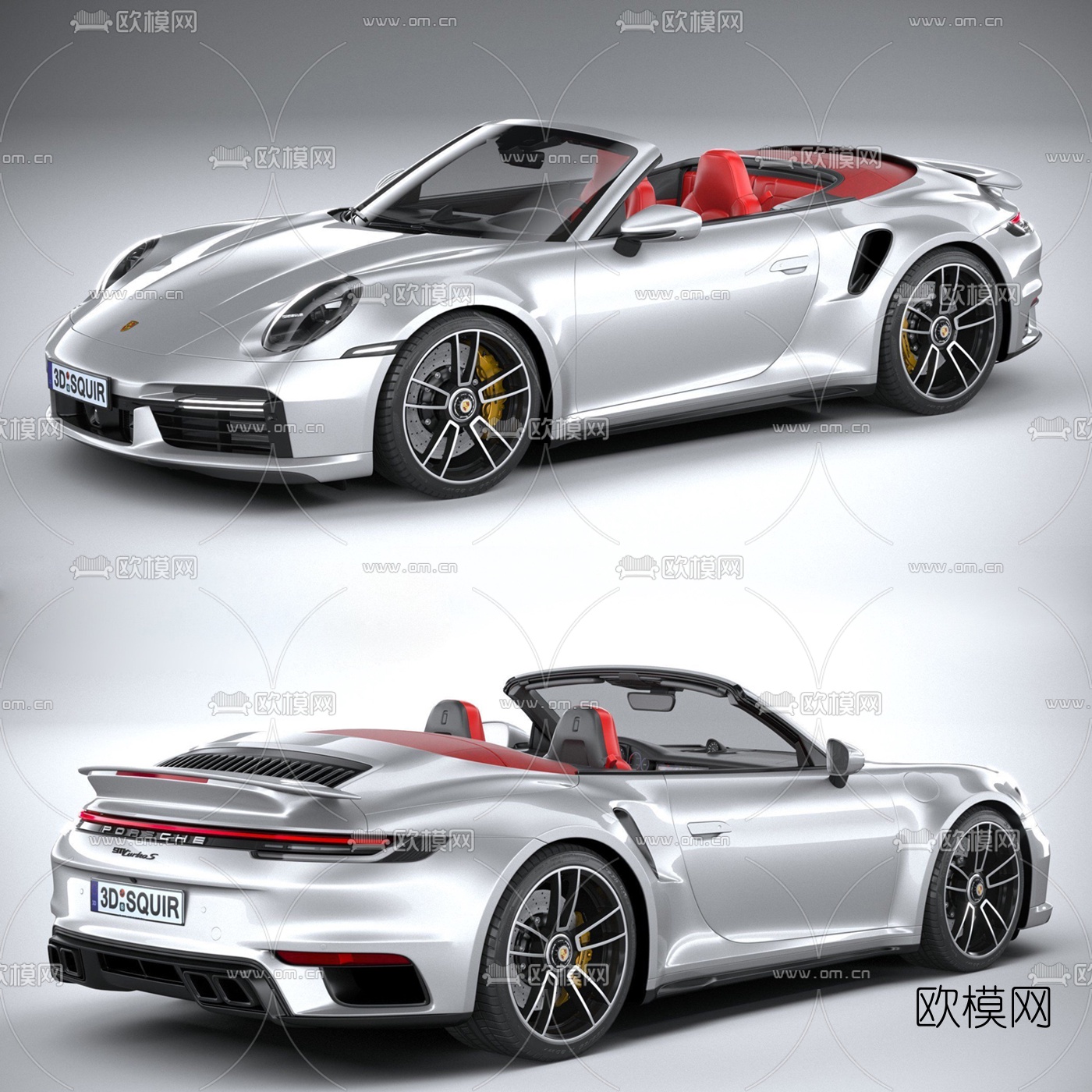 现代保时捷敞篷跑车汽车3d模型