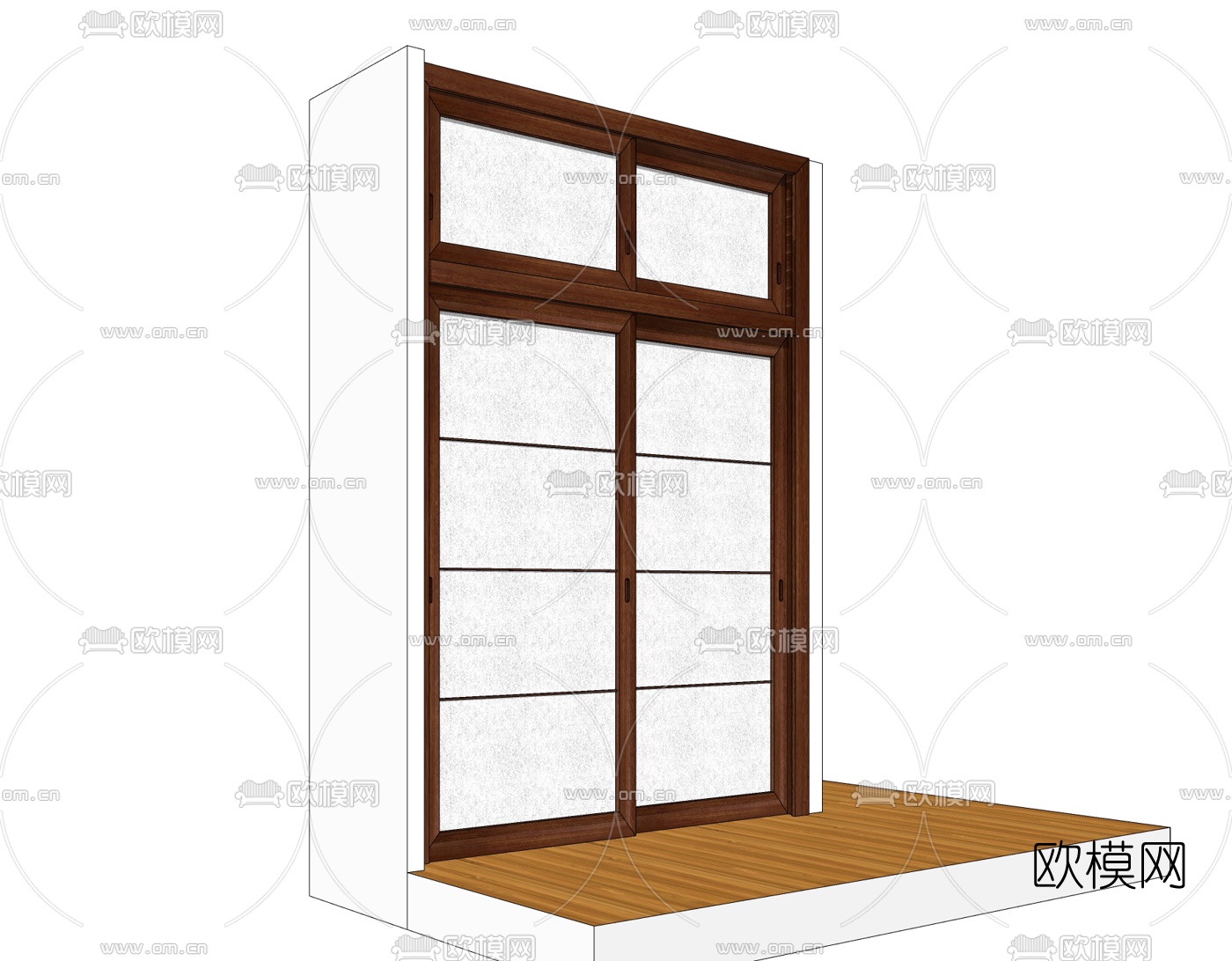 现代移门衣柜免费su模型下载