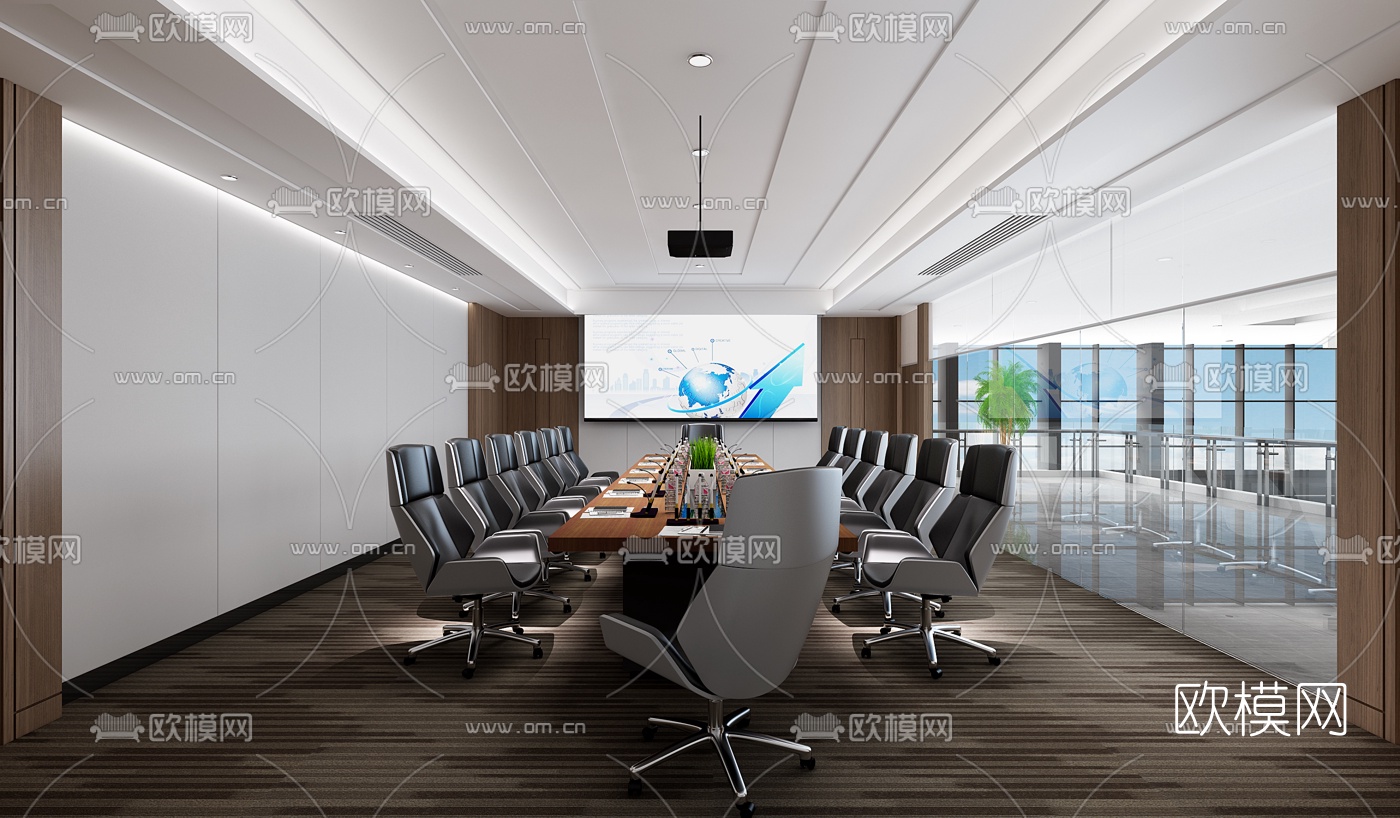 现代会议室3D模型