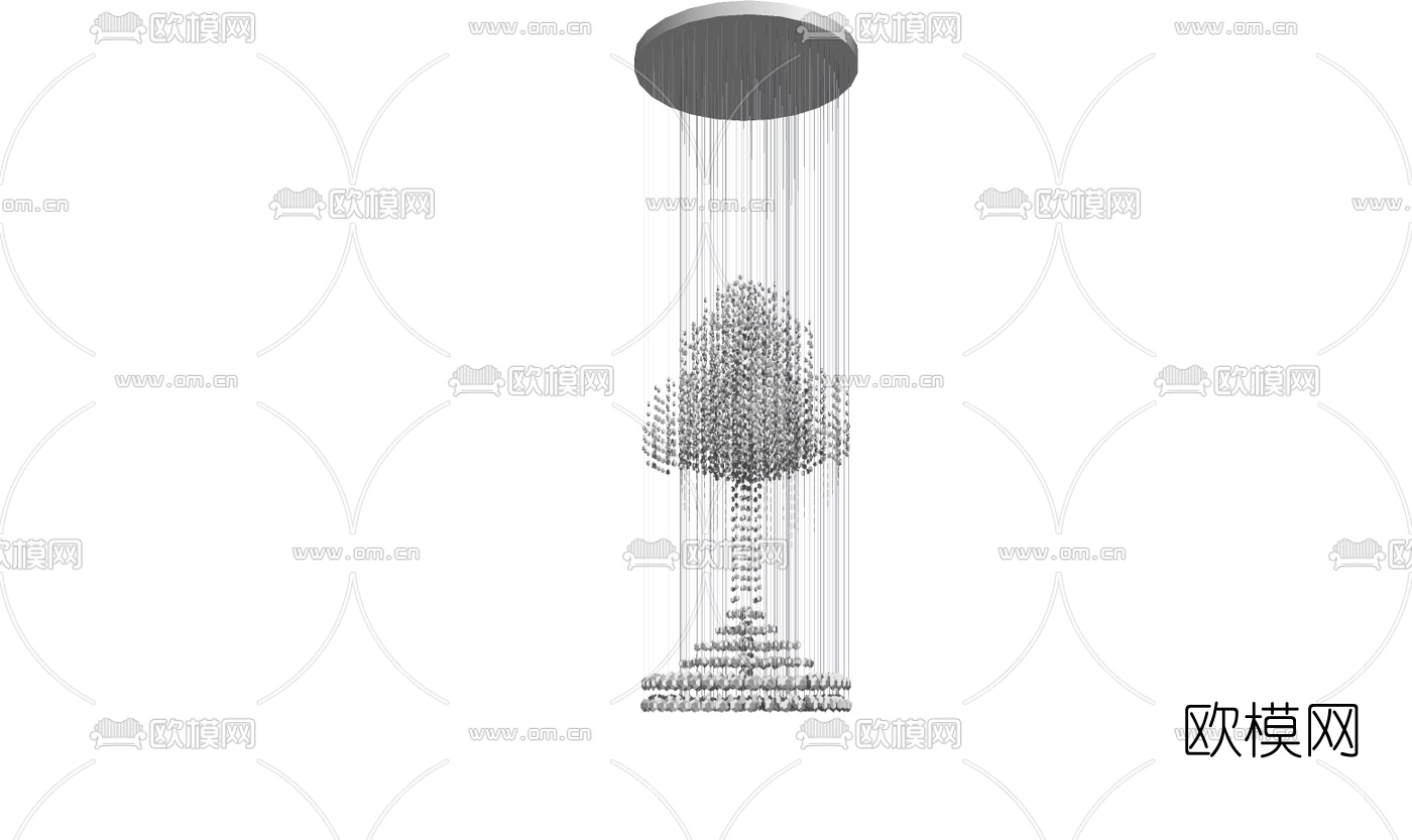 现代水晶装饰灯免费su模型下载