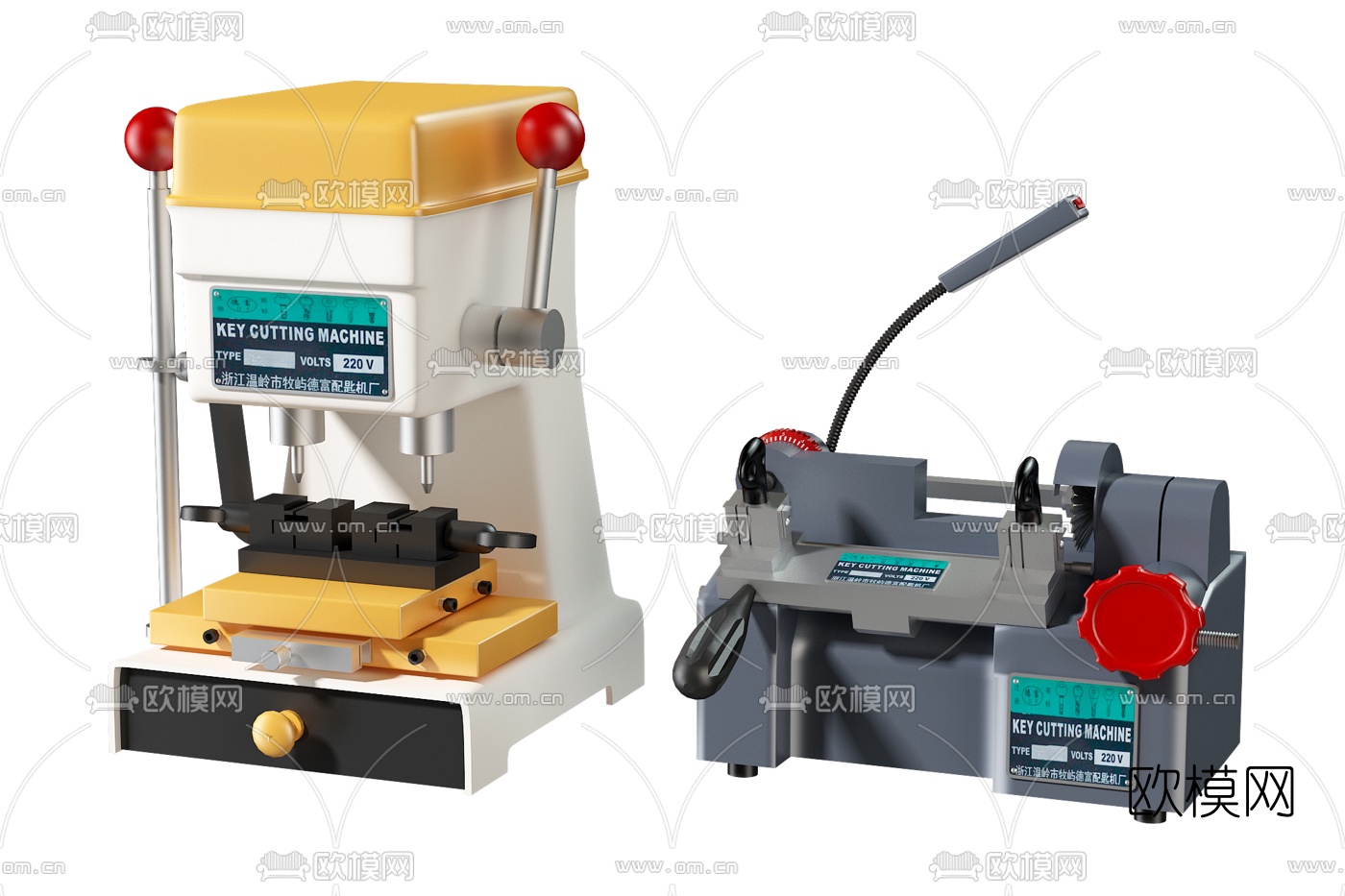 现代配钥匙机器设备su模型下载（渲染图1）