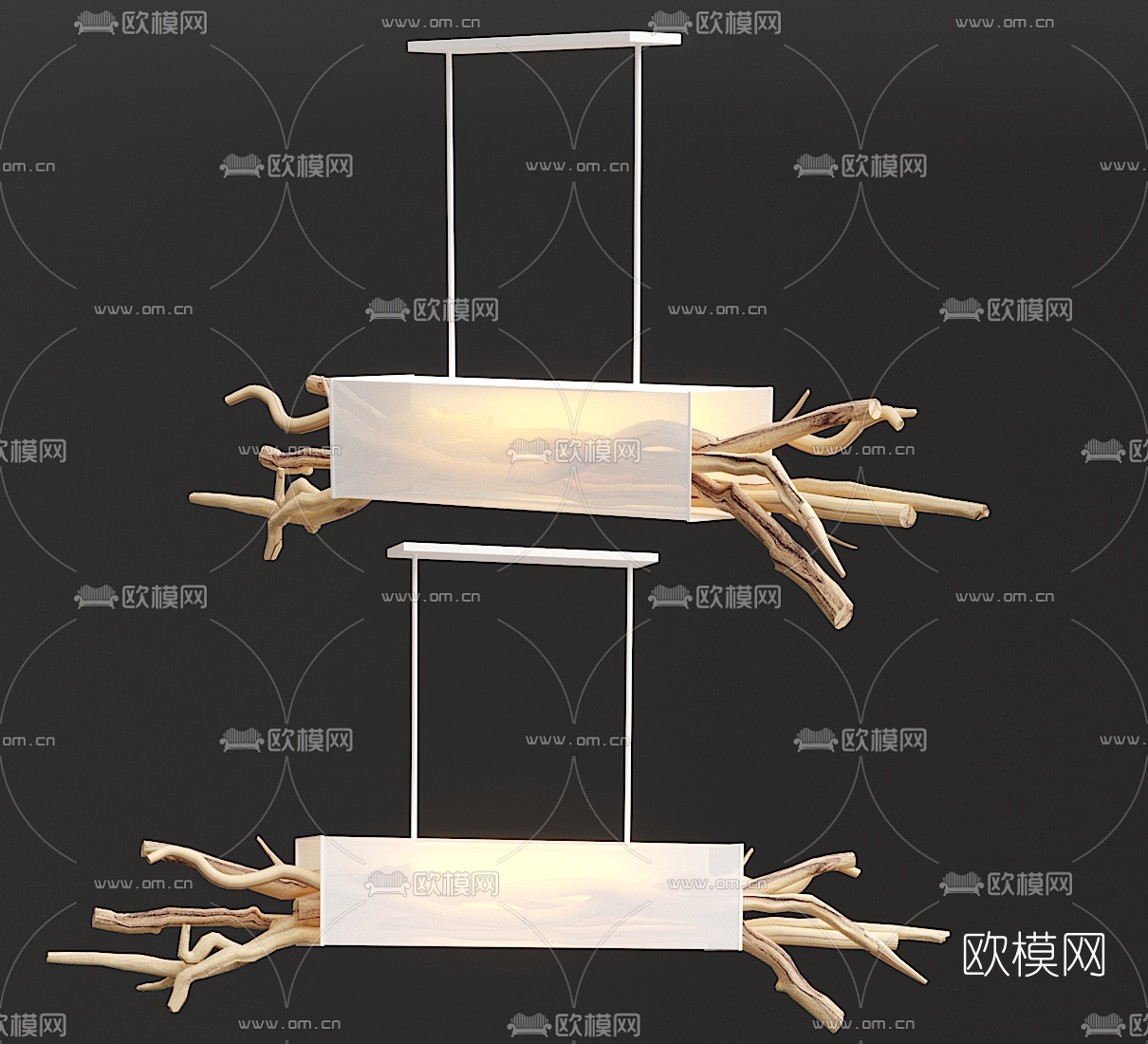 北欧创意木头装饰灯3d模型下载
