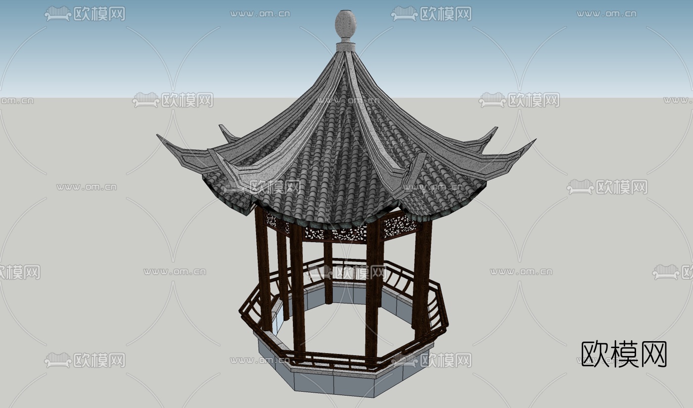 中式亭子免费su模型下载
