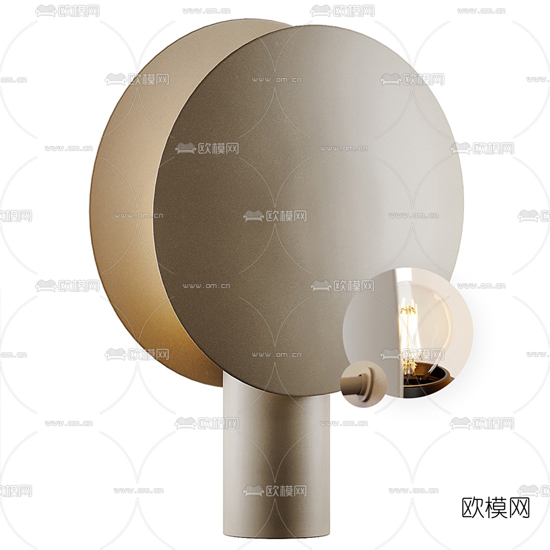 现代艺术台灯3d模型下载（渲染图1）