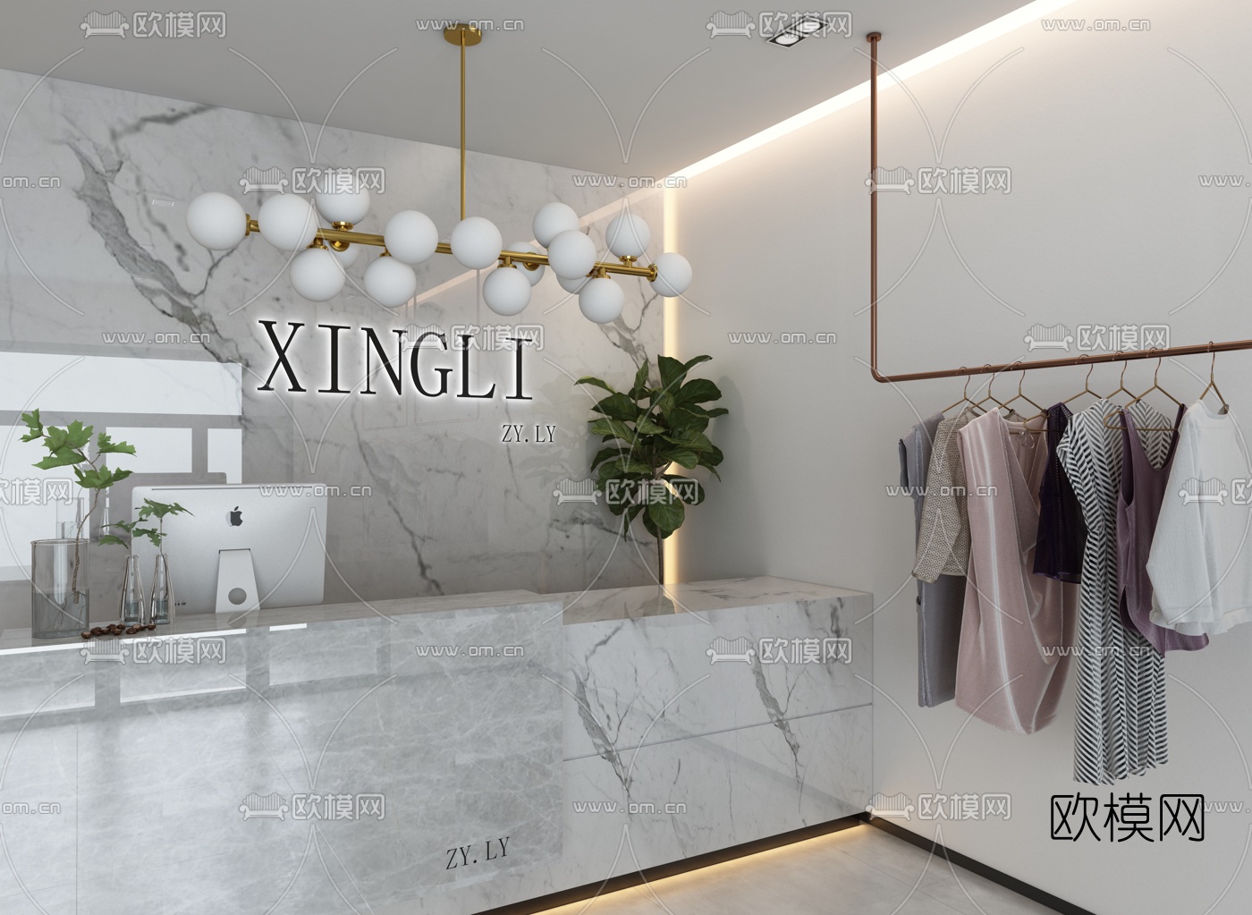 现代服装店3d模型