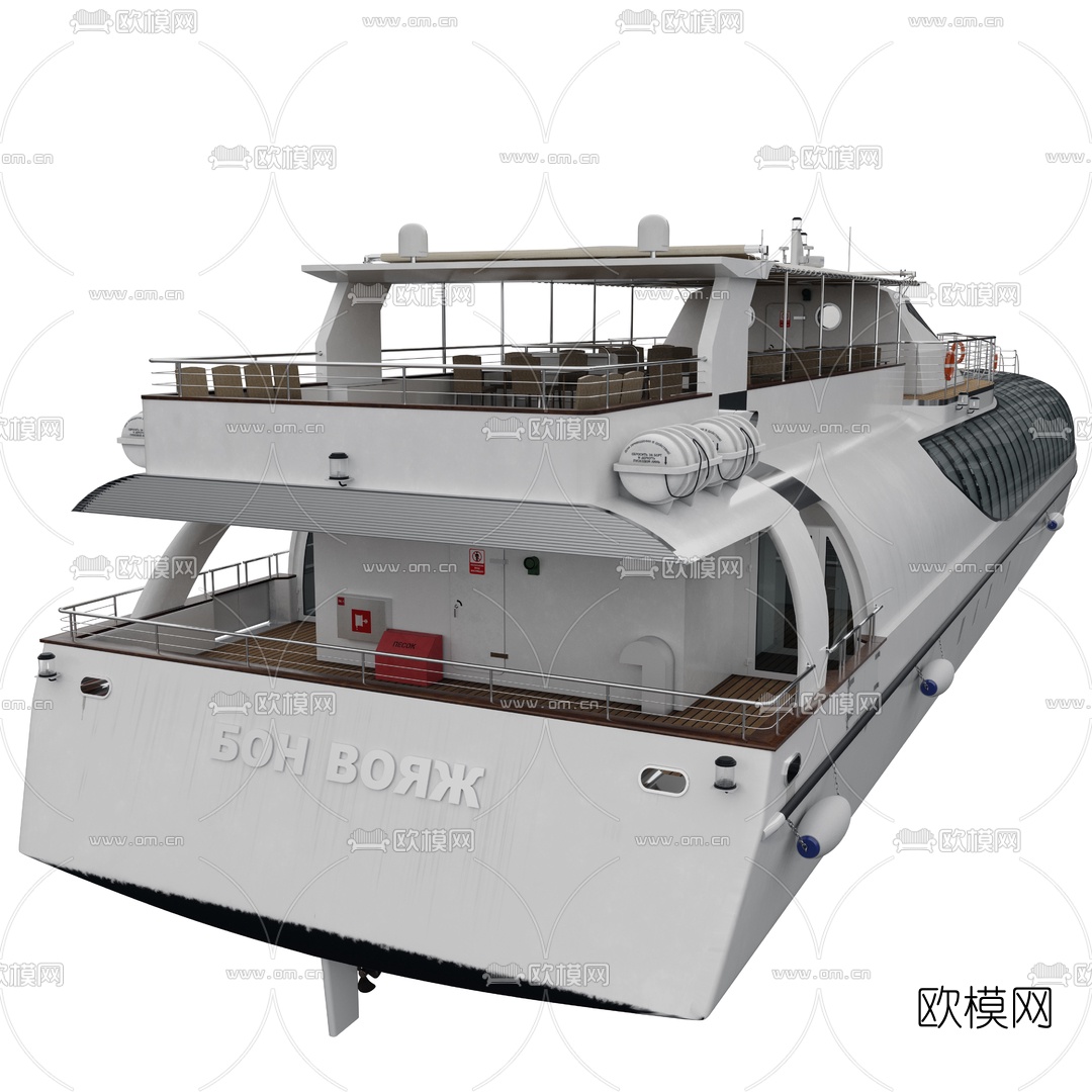 现代轮船游轮3d模型