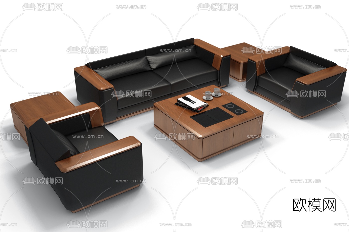 现代办公沙发组合3d模型