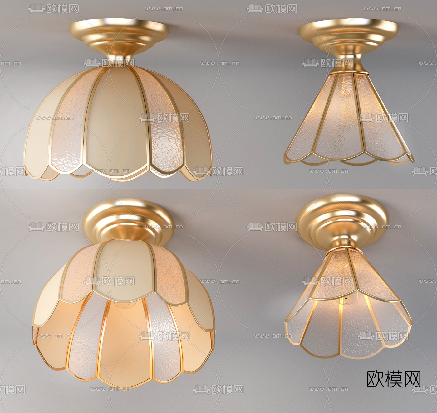 欧式吸顶吊灯3d模型下载