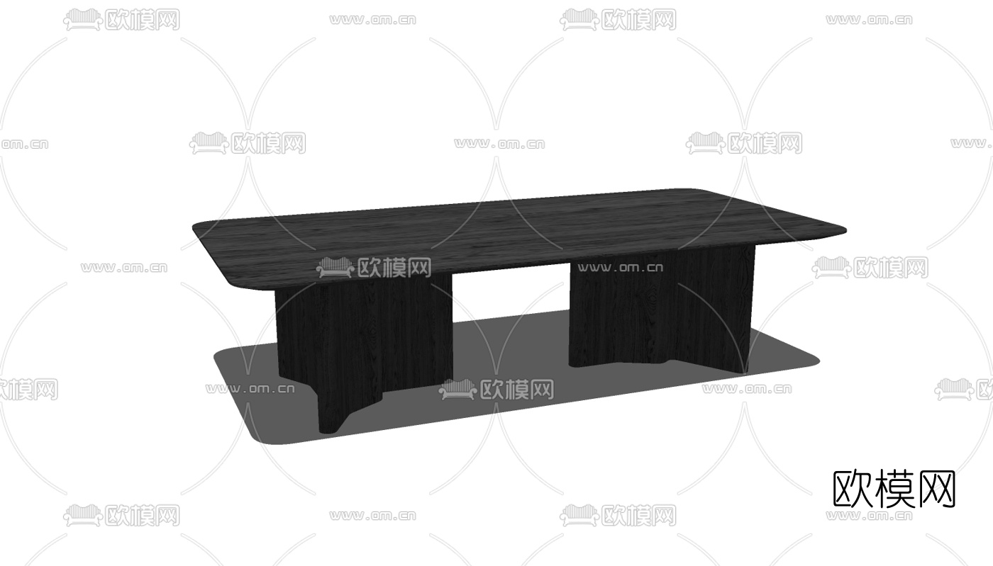 现代实木餐桌su模型