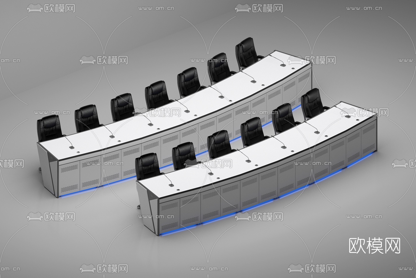 现代主席台会议台3d模型