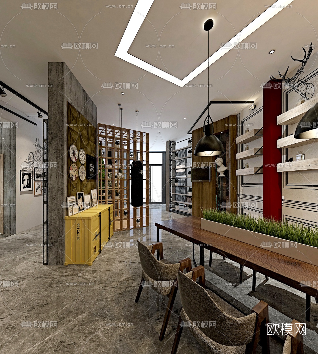 工业风服装店3D模型
