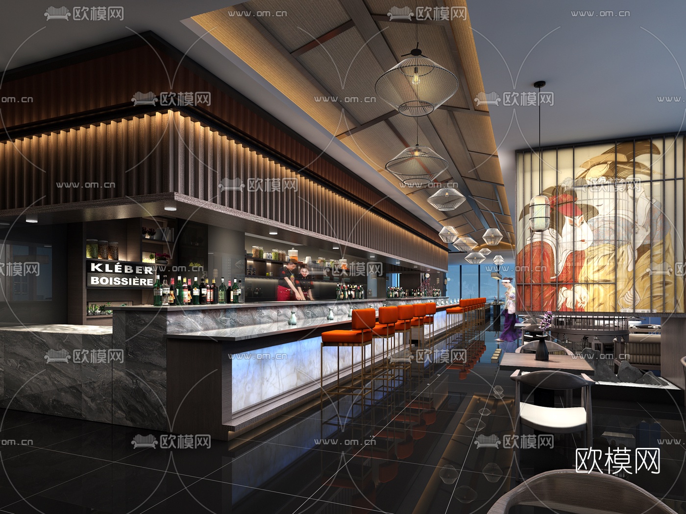 日式料理店3d模型