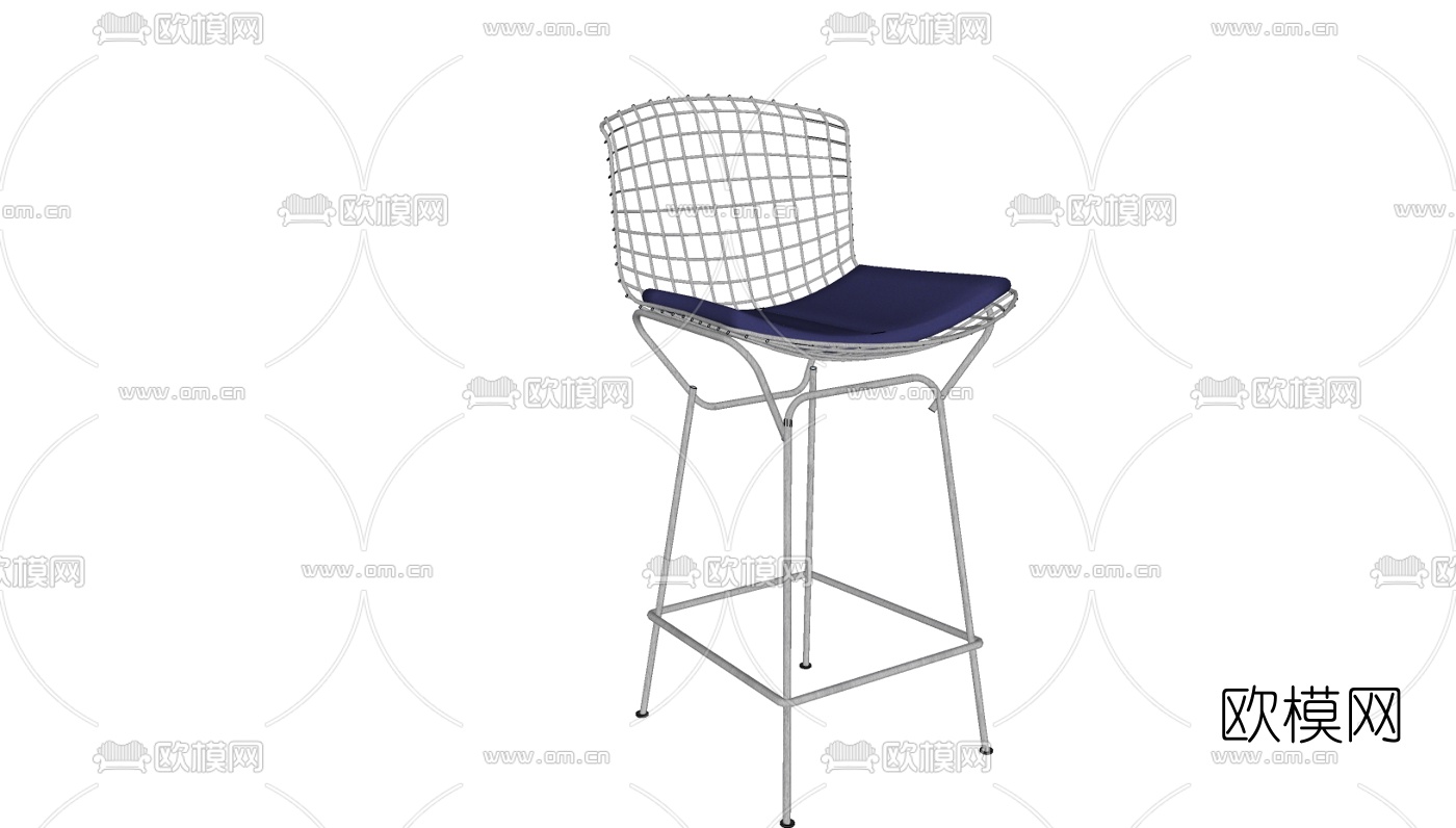 现代金属吧椅免费su模型下载