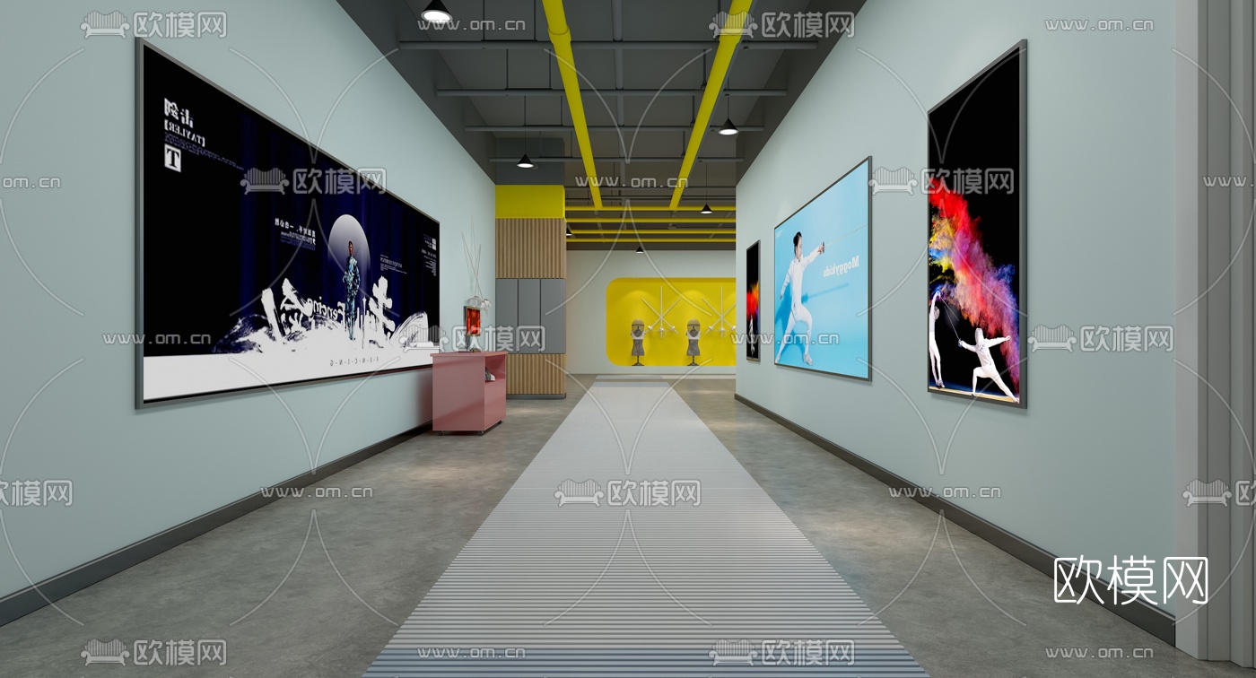 現代擊劍館3d模型