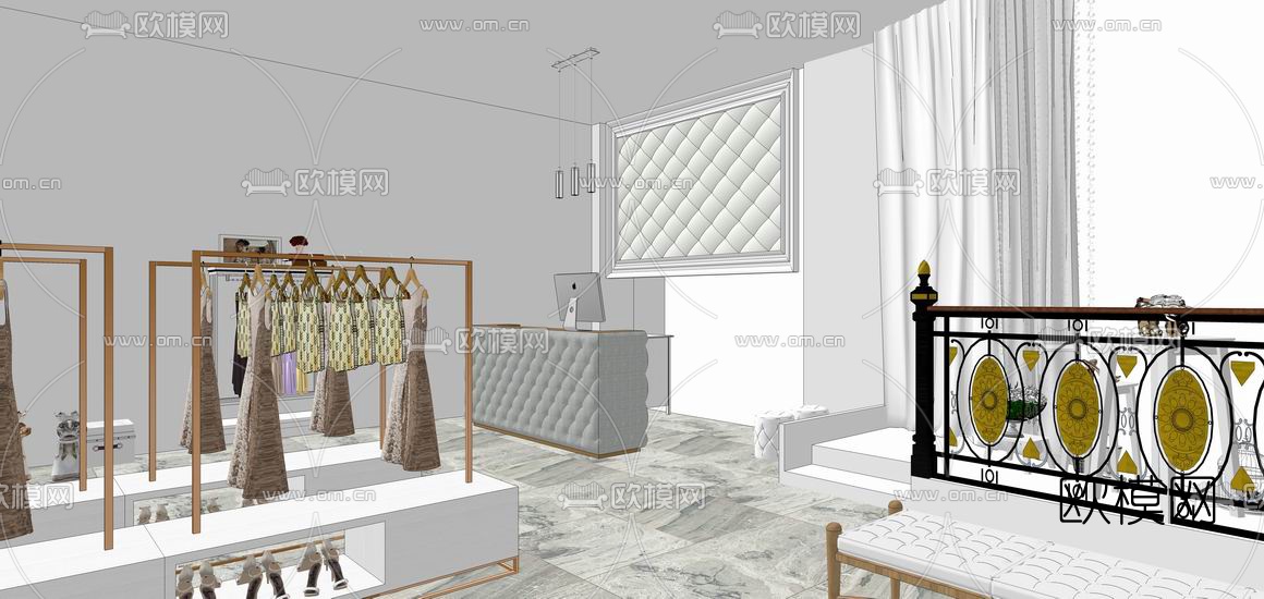 现代服装店su模型下载（渲染图7）