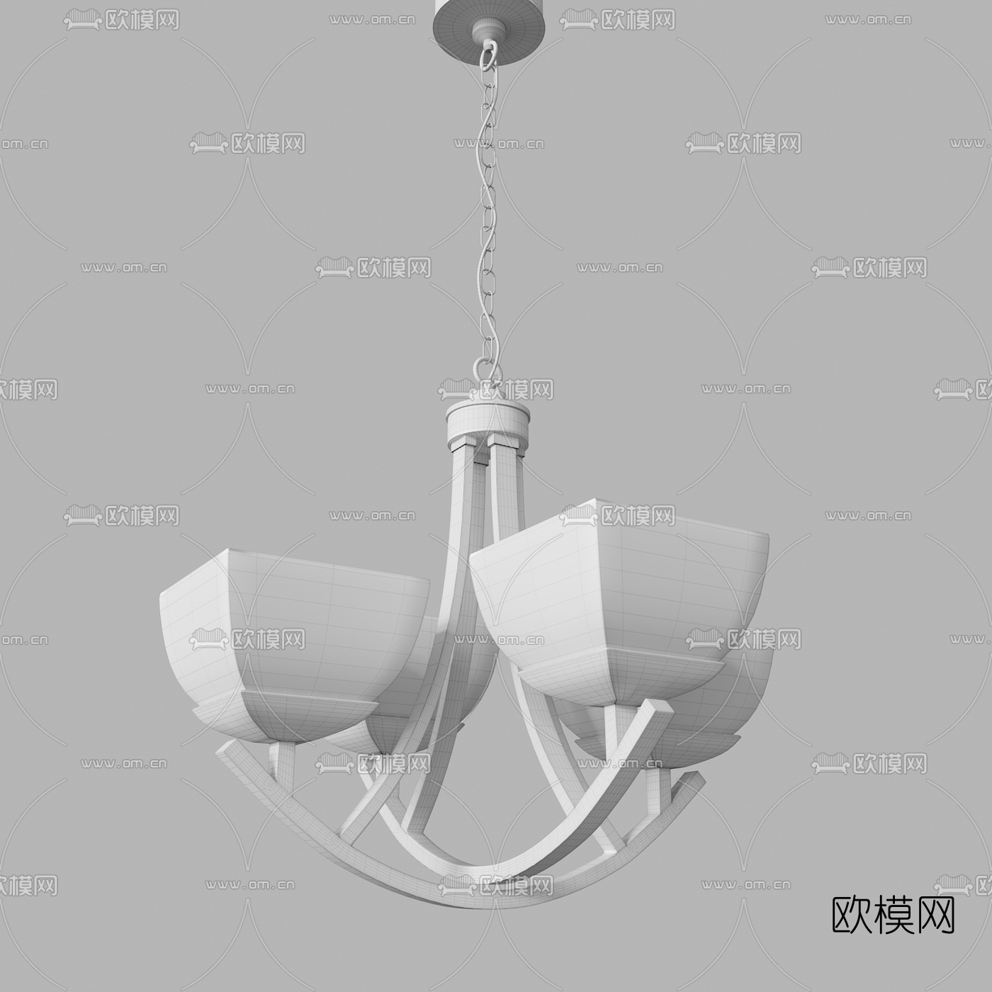 美式复古吊灯3D模型