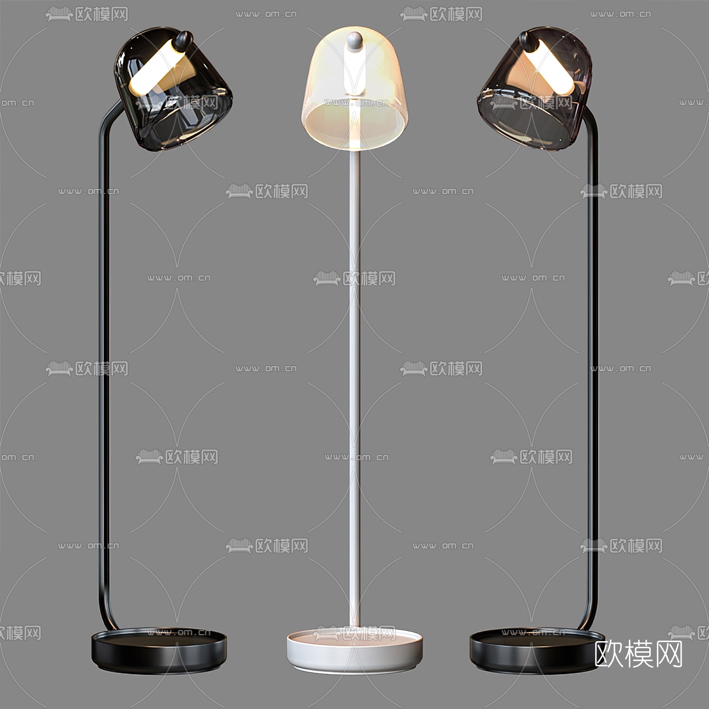 现代玻璃落地灯3d模型