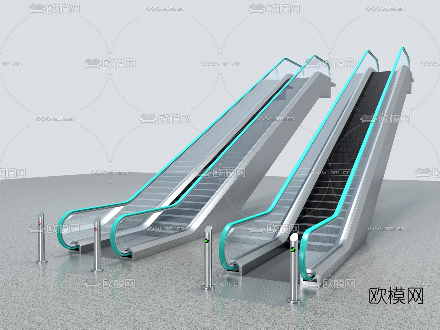 现代扶手电梯3d模型下载