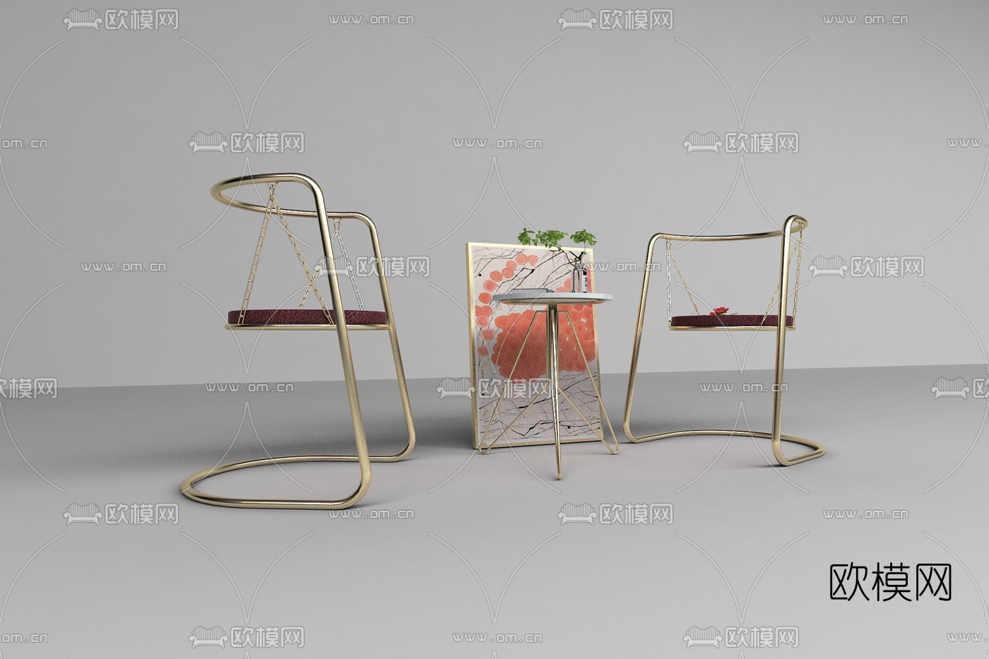 现代休闲桌椅3d模型