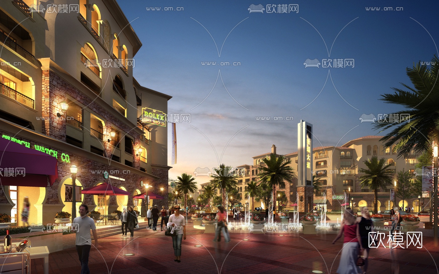欧式商业建筑外观3D模型