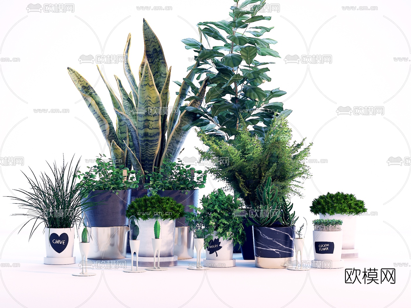 北欧绿植盆栽3d模型