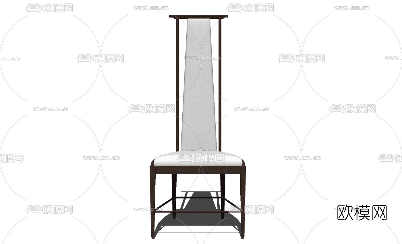 新中式高靠背椅免费su模型下载