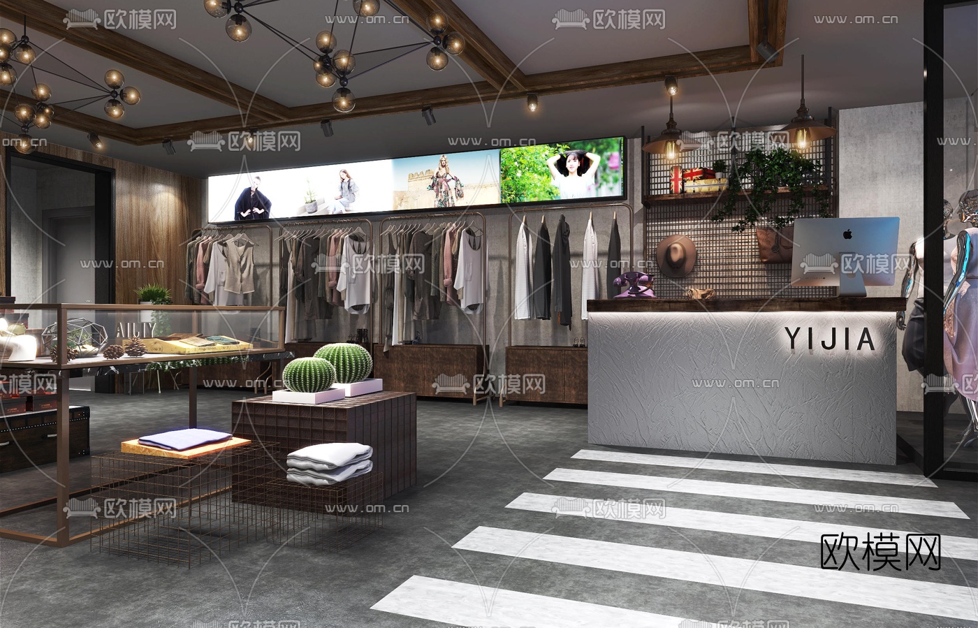 现代服装店3d模型