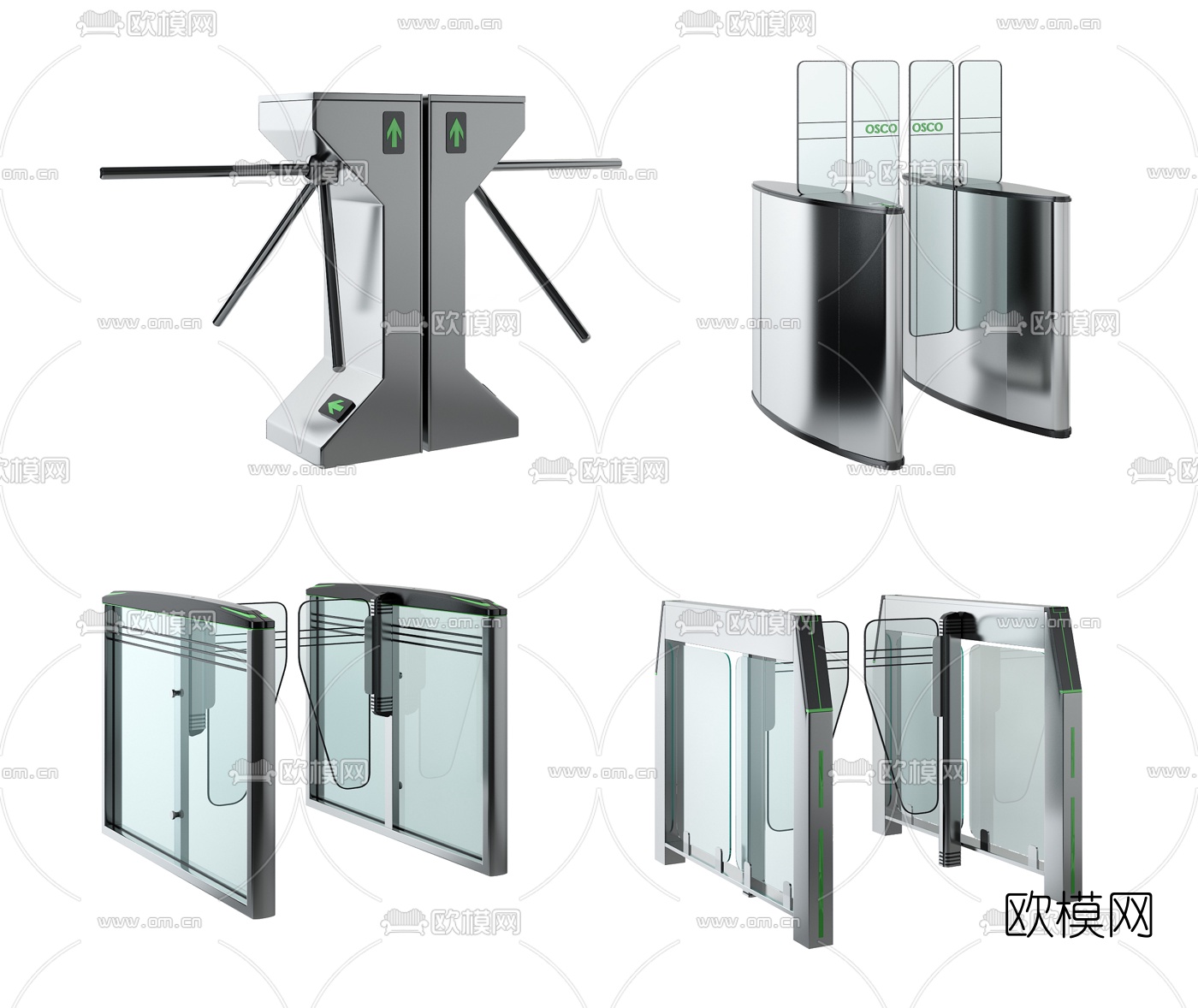 现代自动感应门闸3d模型下载