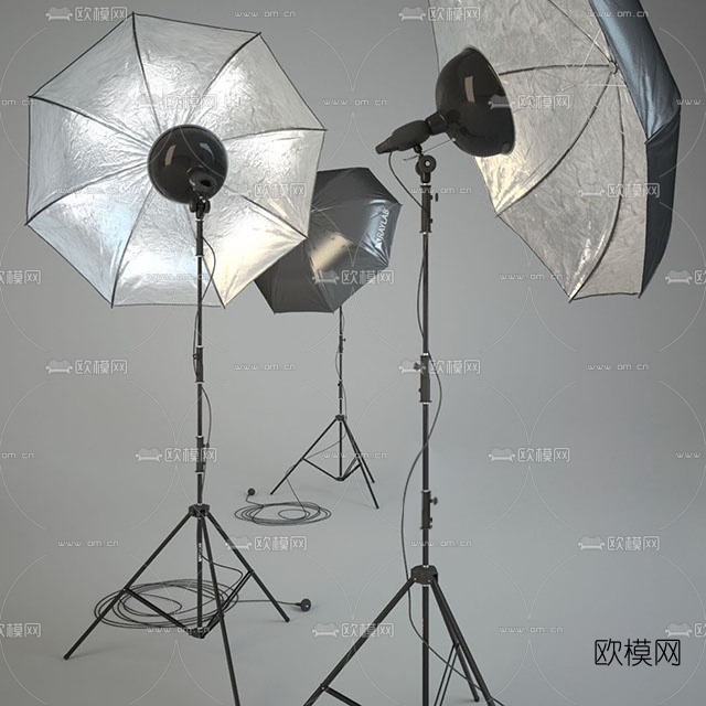 现代摄影灯组合3D模型
