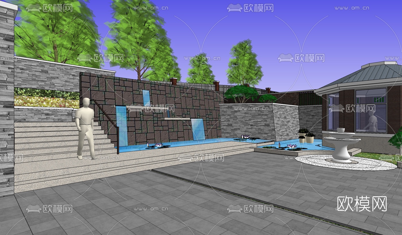 简欧别墅su模型下载（渲染图4）