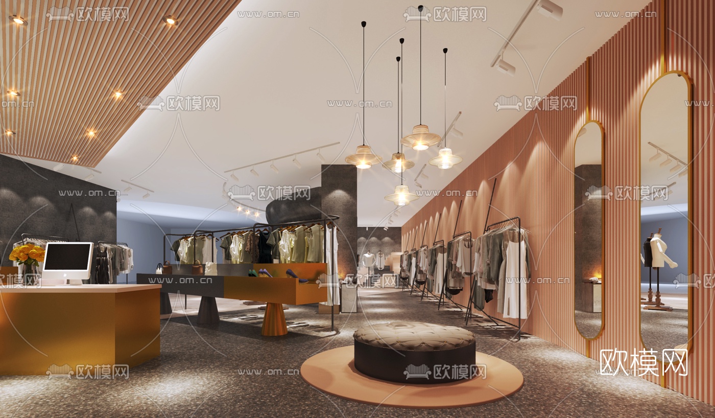 现代服装店3d模型
