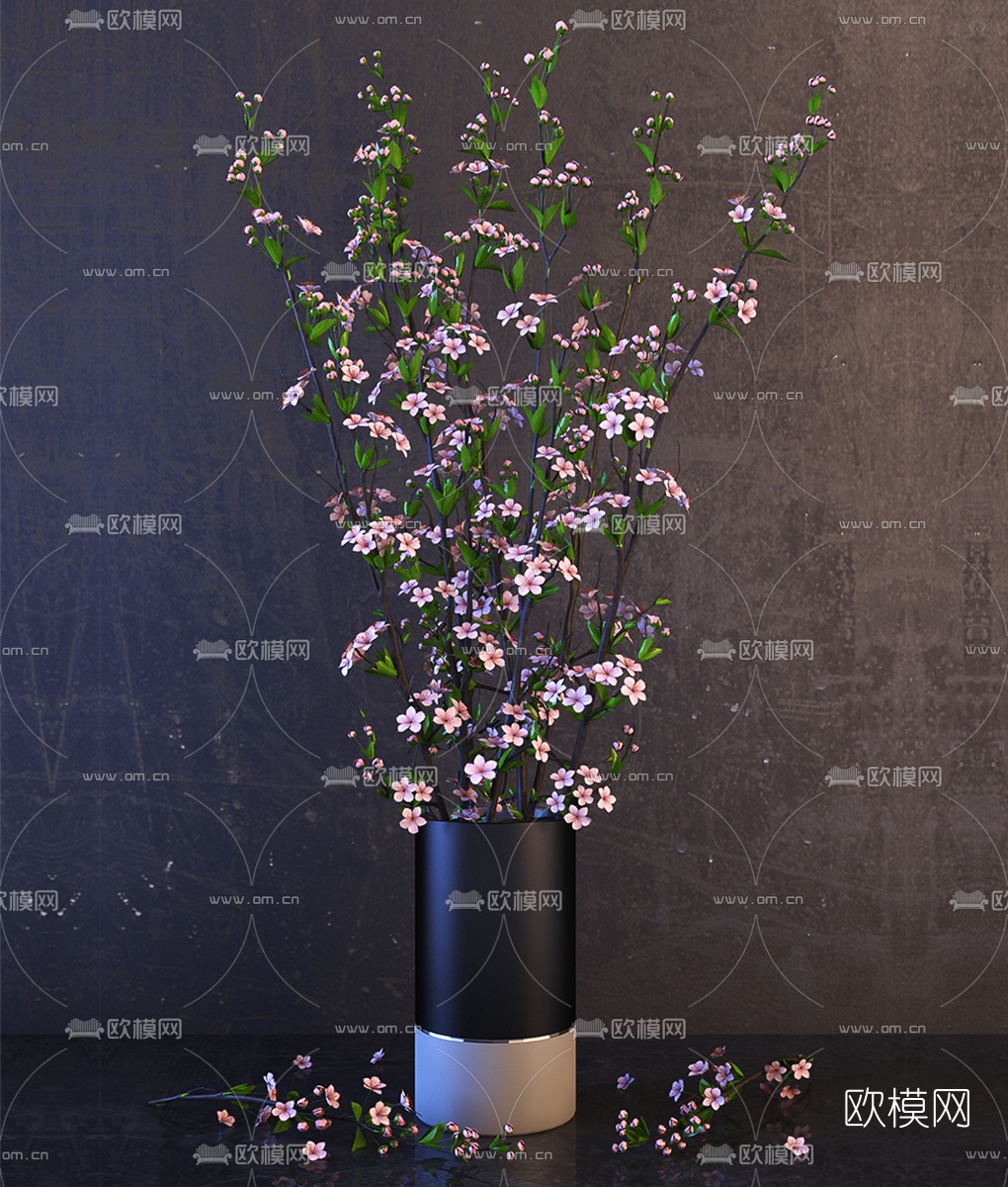 现代花瓶花艺3d模型