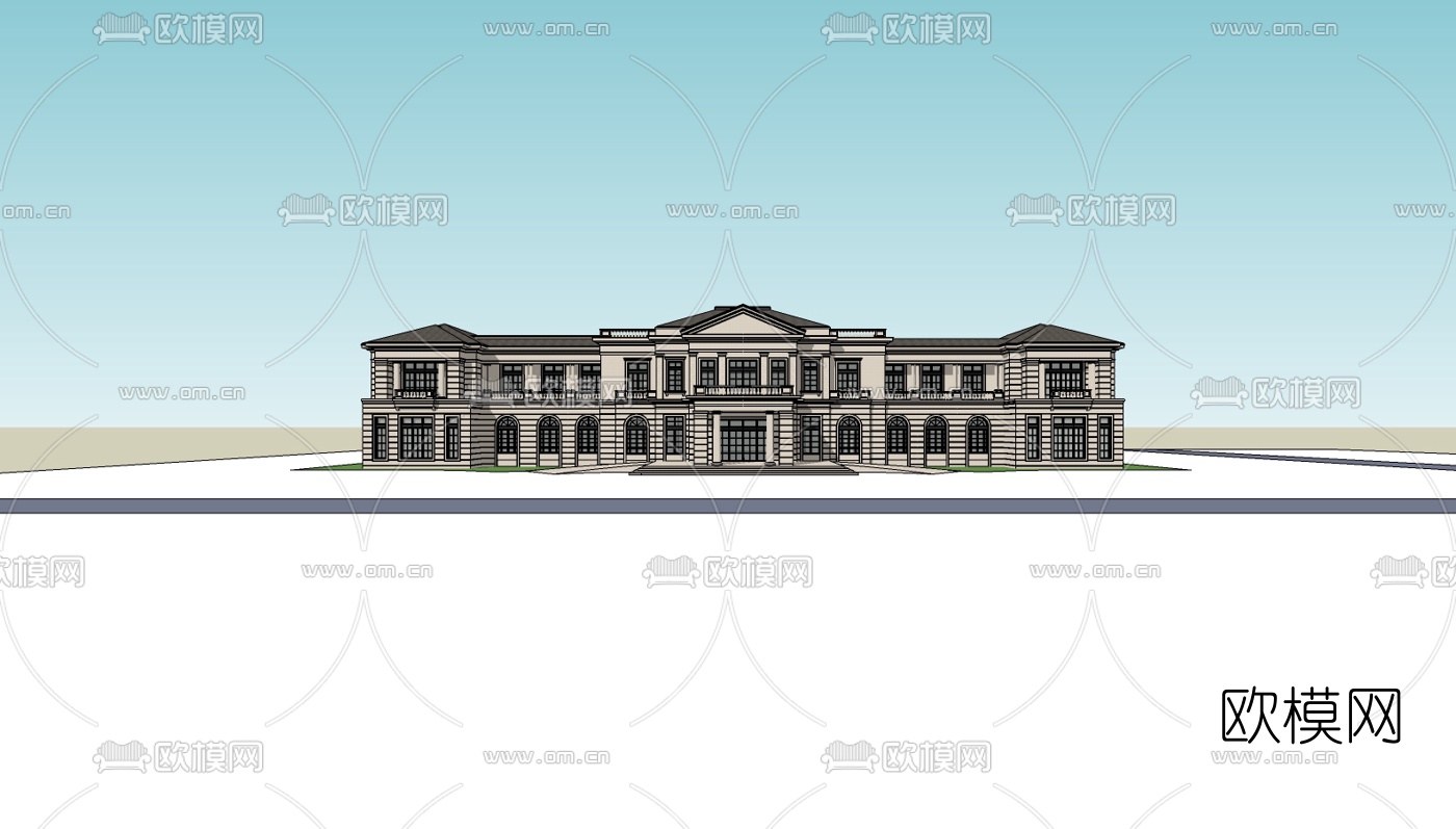 欧式休闲会所su模型下载（渲染图3）