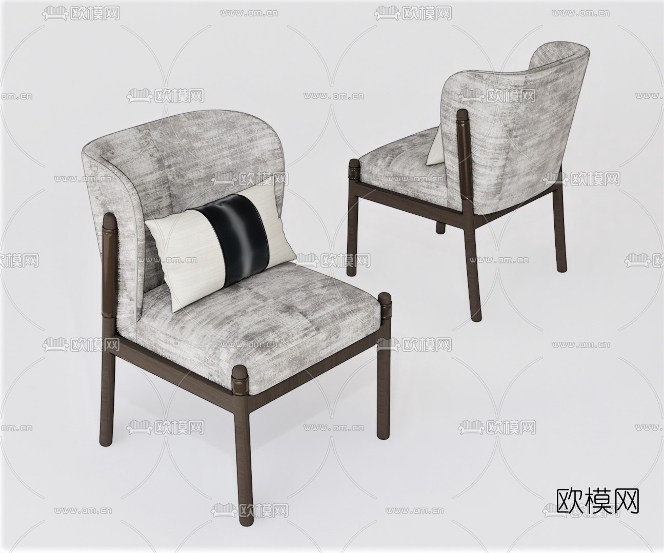 现代布艺休闲椅su模型下载（渲染图1）