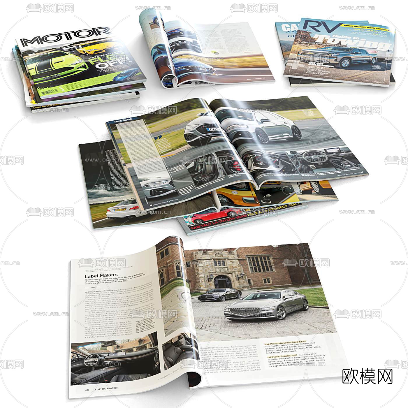 现代书本杂志书籍3d模型下载（渲染图1）