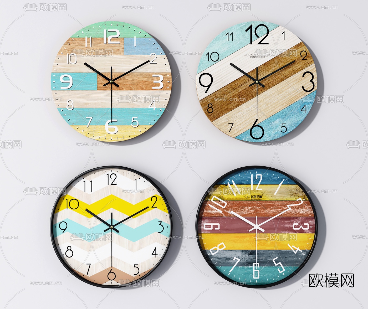 北欧钟表挂钟su模型下载（渲染图1）