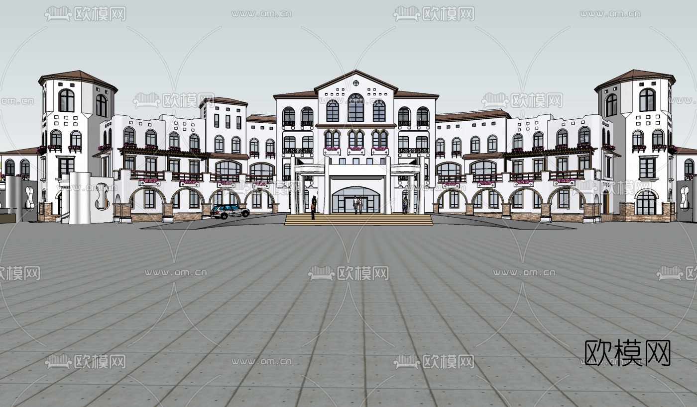 欧式酒店su模型下载（渲染图1）
