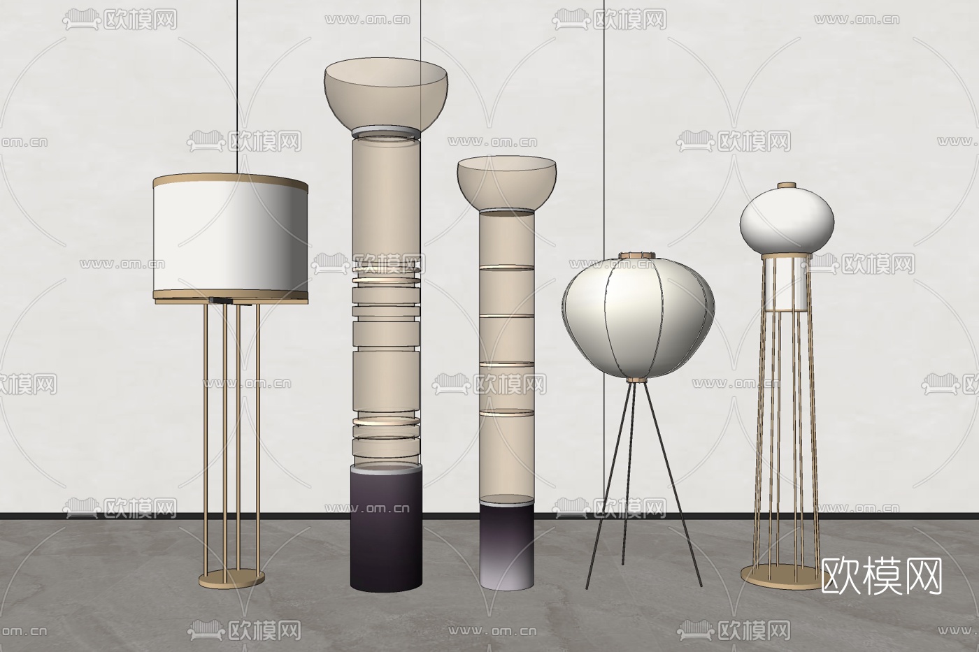 现代轻奢落地灯su模型下载