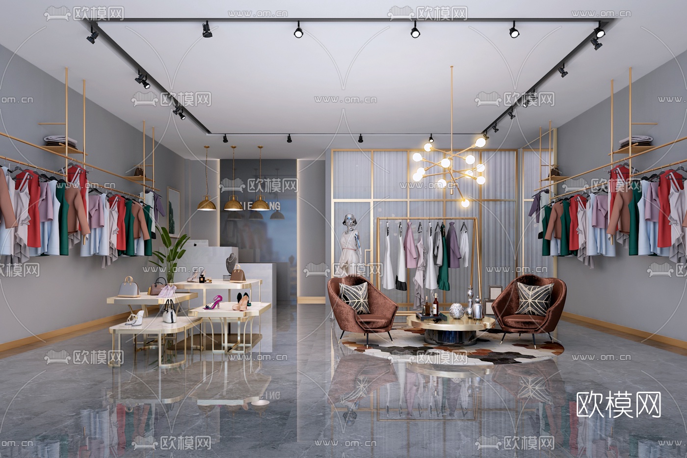 现代服装店3d模型