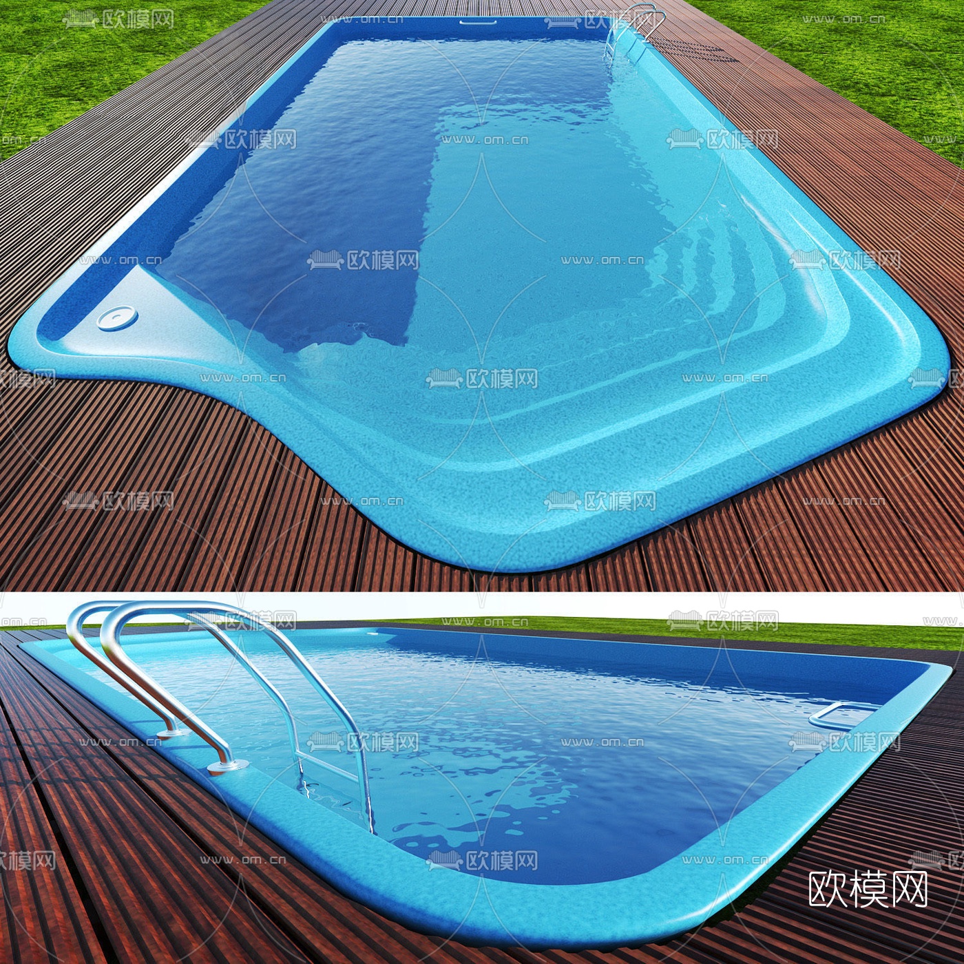 现代游泳池3D模型