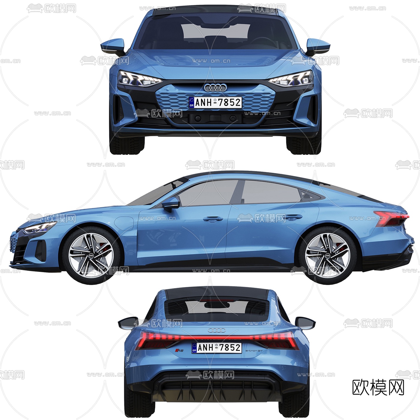 现代奥迪汽车3d模型下载（渲染图2）