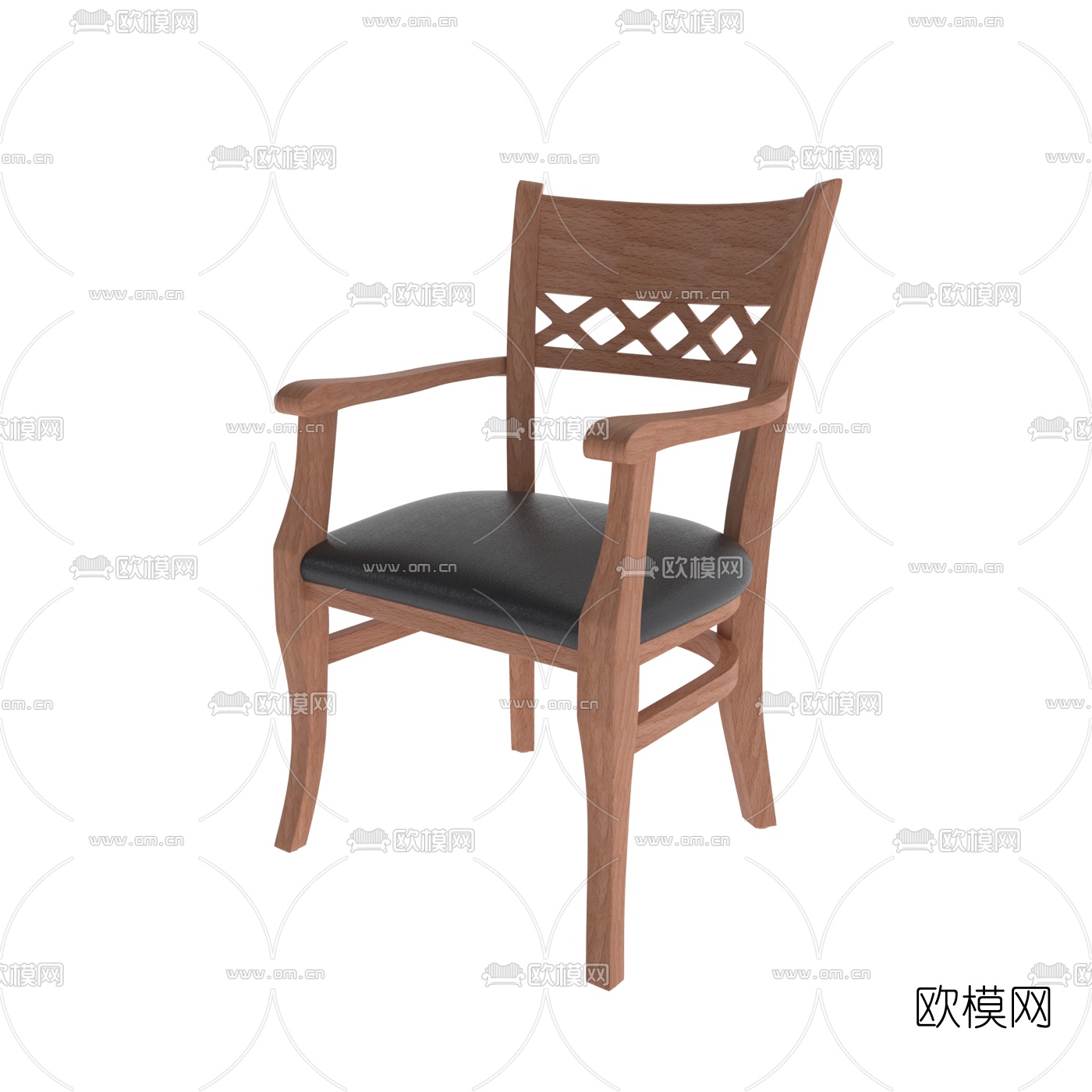 现代实木单椅免费3d模型-免费3dmax模型库-欧模网