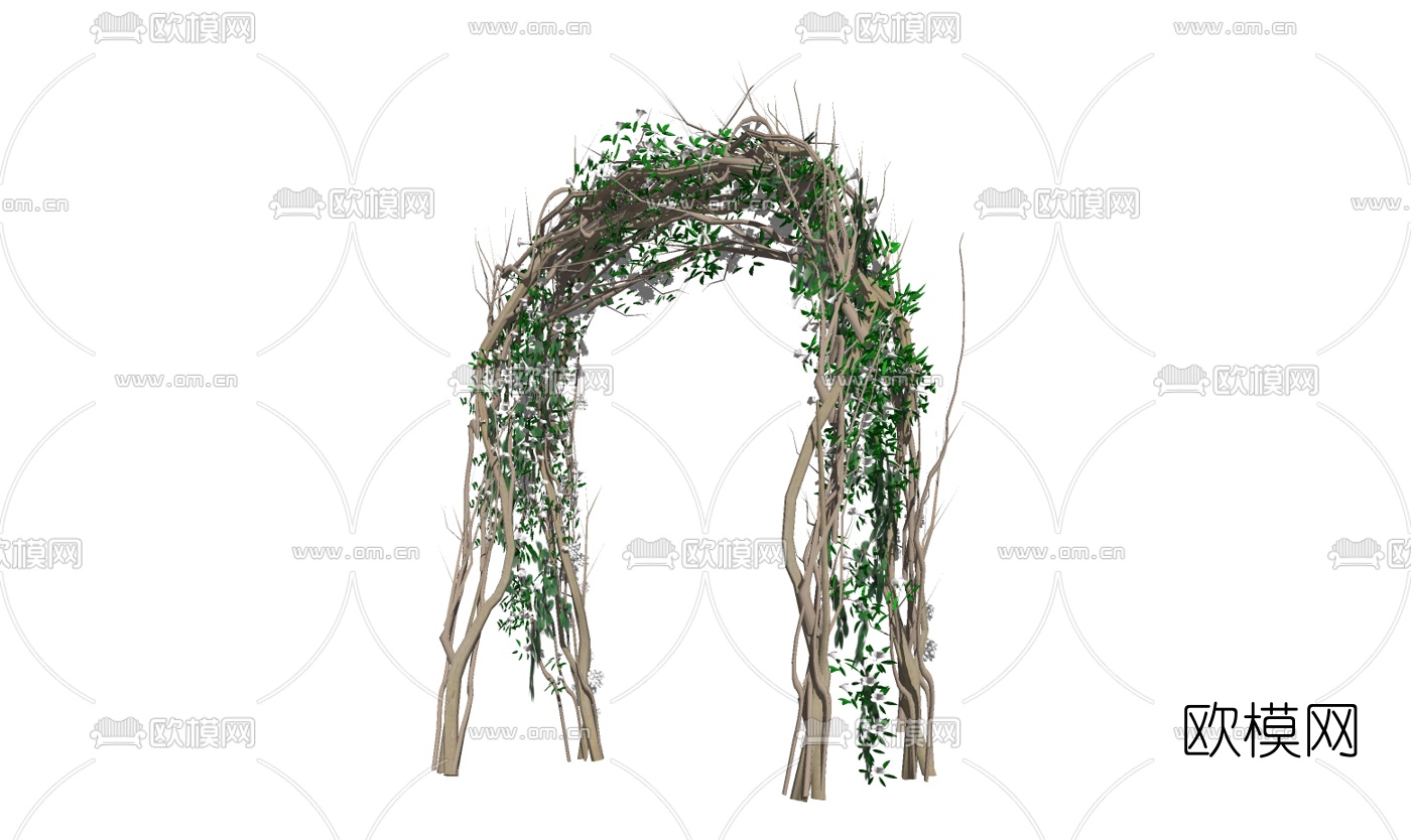 自然风花园门免费su模型下载