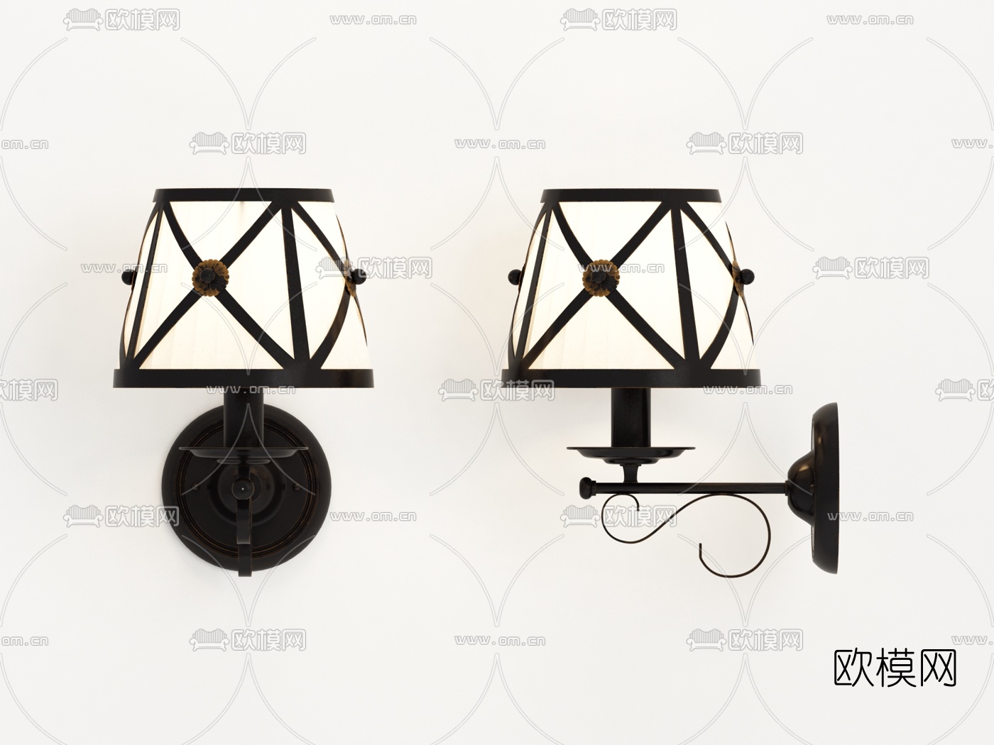简欧金属壁灯3d模型
