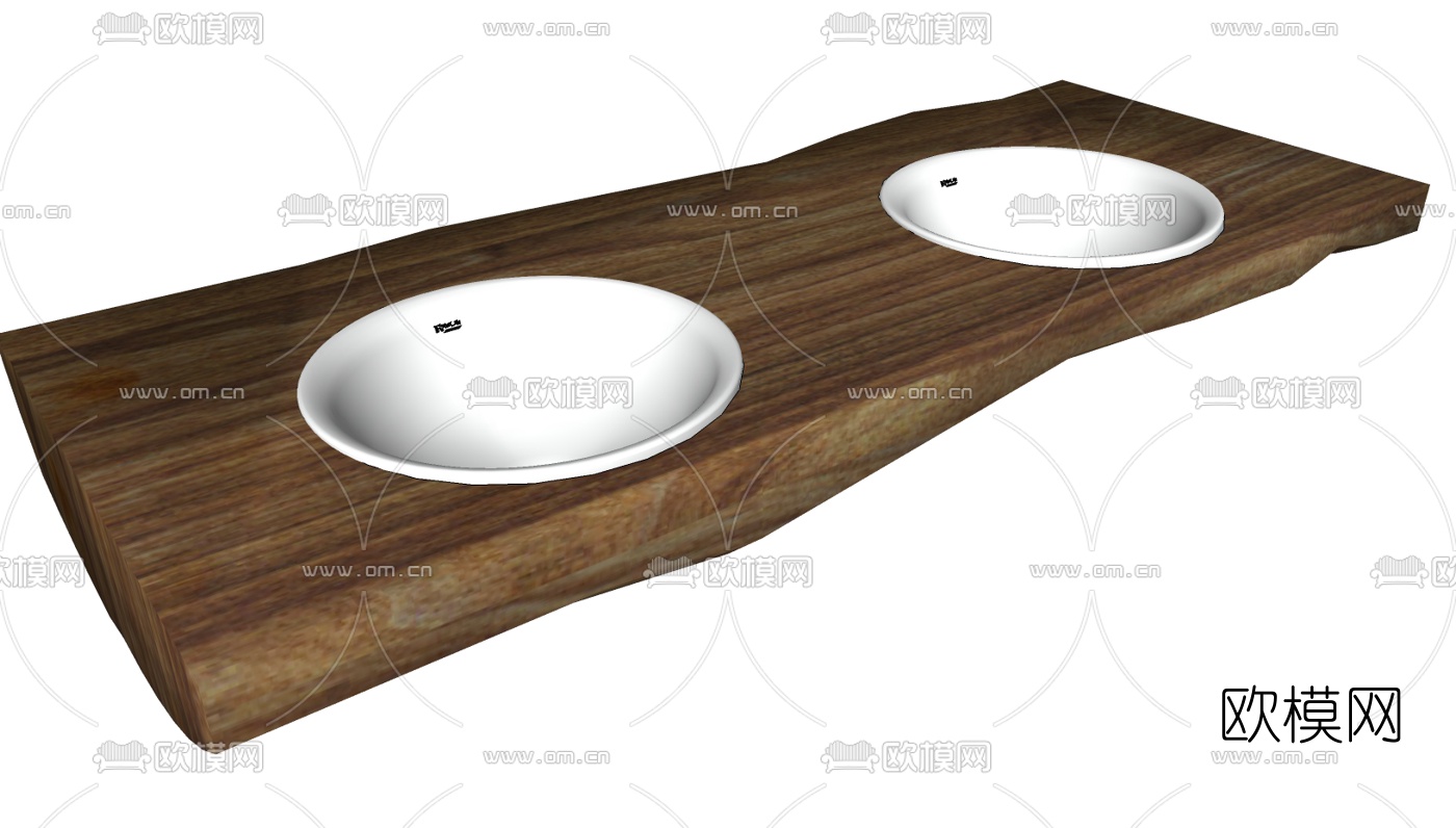 自然风石头台盆免费su模型下载